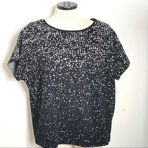 NWT Alfani Short Sleeve Sweater Top - Black/White